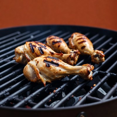 Grilled Chicken Drumsticks on Barbecue