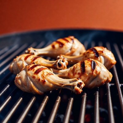 Grilled Chicken Drumsticks on BBQ Grill