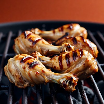 Grilled Chicken Drumsticks on BBQ