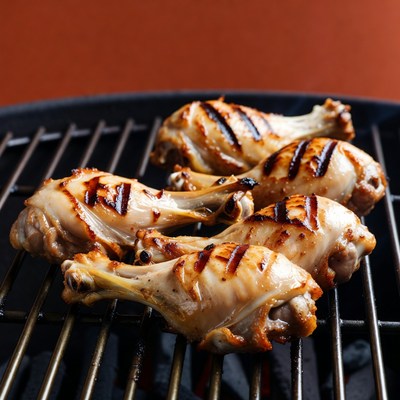 Grilled Chicken Drumsticks on BBQ Grill
