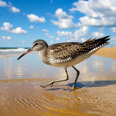 Red Knot Shorebird on Beach