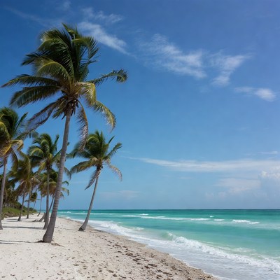 Palm Trees on Tropical Beach