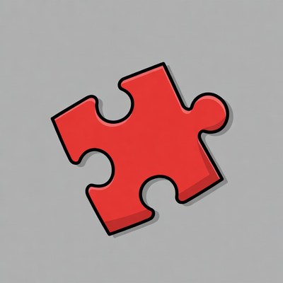 Red puzzle piece illustration