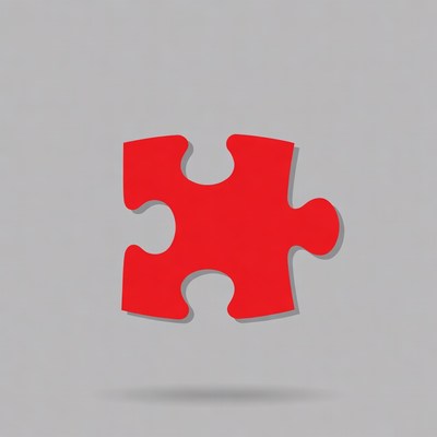 Red puzzle piece illustration