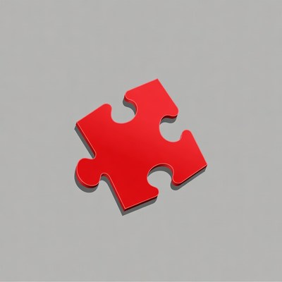 Red puzzle piece