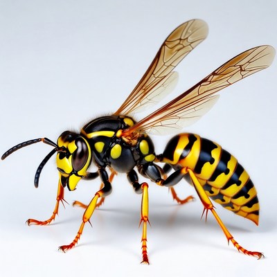 Yellow Jacket Wasp Flying
