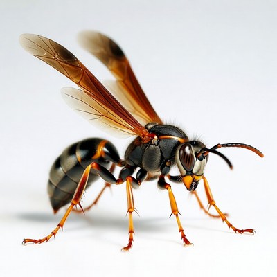 Potter Wasp on white background