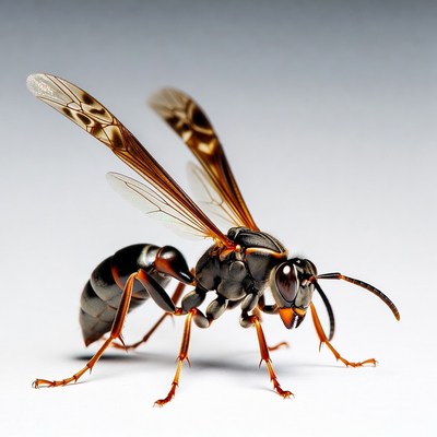 Black and Orange Paper Wasp