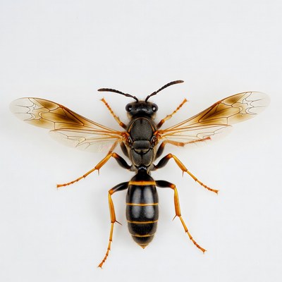 Black and Orange Potter Wasp