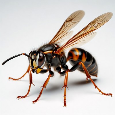 Black and Yellow Paper Wasp