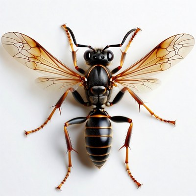 Black and Orange Potter Wasp