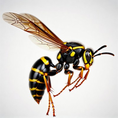 Yellow Jacket Wasp Flying