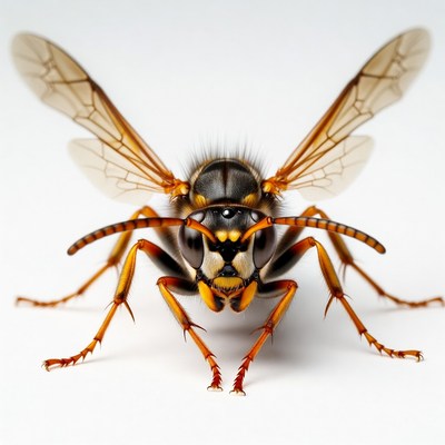 Close-up of yellow jacket wasp