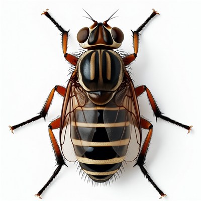 Hoverfly on white background