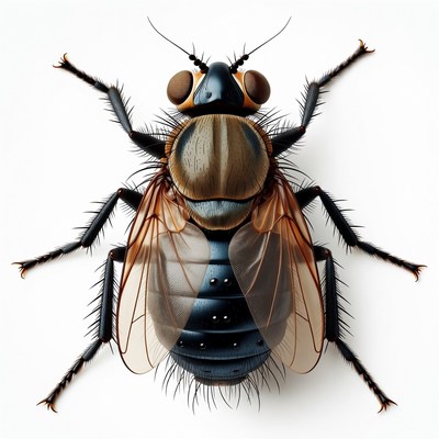 Detailed Blow Fly on White Background