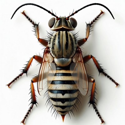 Detailed striped wasp illustration