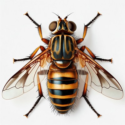 Detailed Hoverfly Illustration