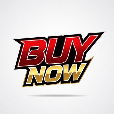 Buy Now Bold Red Gold Text