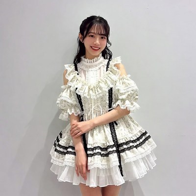 Asian woman in lace dress