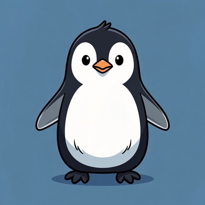 Cute cartoon penguin illustration