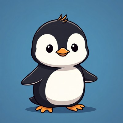 Cute cartoon baby penguin