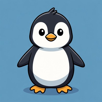 Cute cartoon penguin illustration