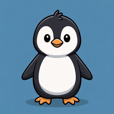 Cute cartoon penguin illustration