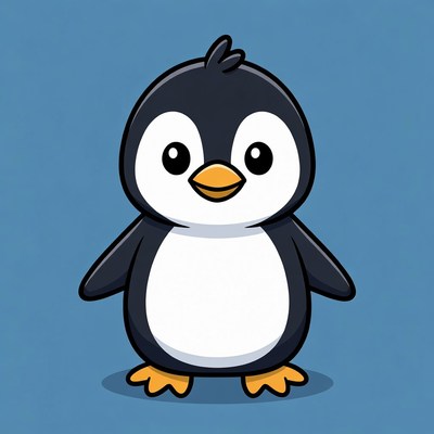 Cute cartoon penguin illustration