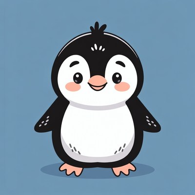 Cute cartoon penguin illustration