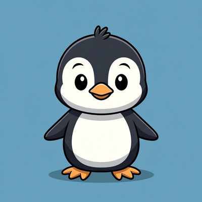 Cute cartoon penguin illustration