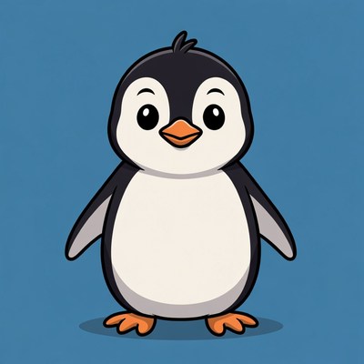 Cute cartoon penguin illustration