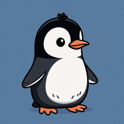 Cute cartoon penguin standing