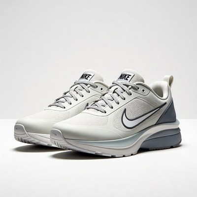 White Nike Running Shoes Pair