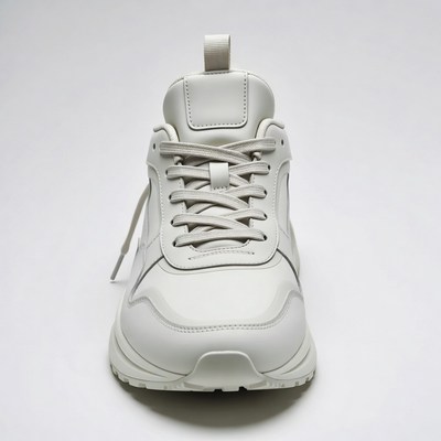 White leather sneakers front view