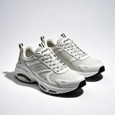 White athletic sneakers pair