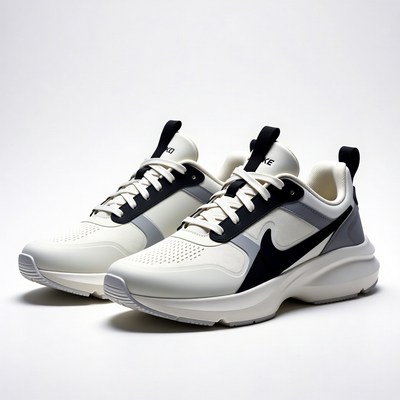 White Black Nike Sneakers Pair