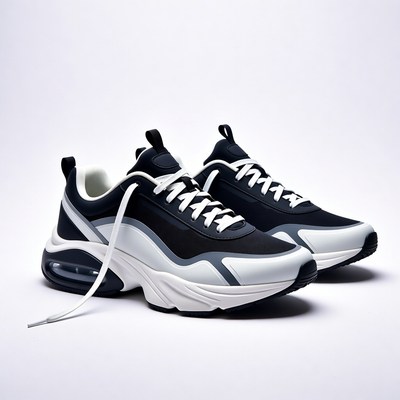 Black and White Air Cushion Sneakers