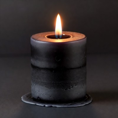Black Candle Burning Flame