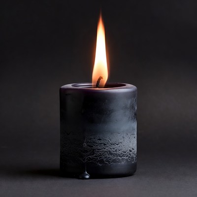 Black Candle Burning Flame