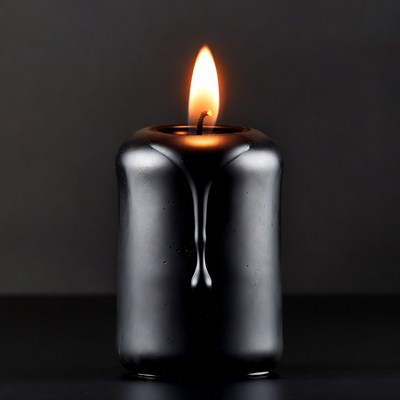 Black Candle Burning Flame