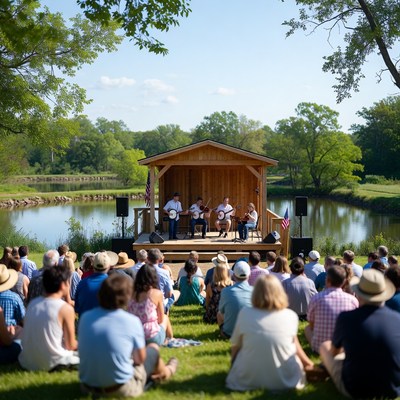 Bluegrass Band Performing Outdoor Concert