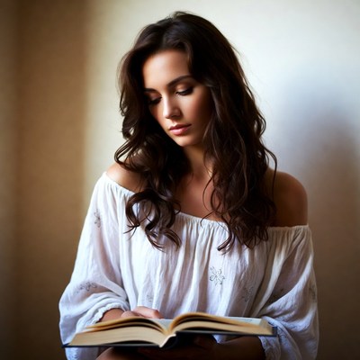 Woman reading book