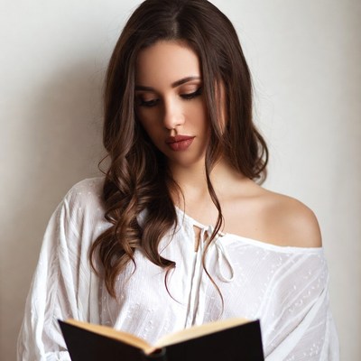 Woman reading book