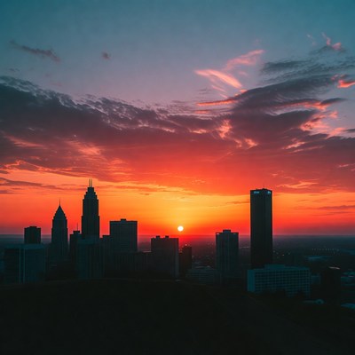Atlanta skyline at sunset