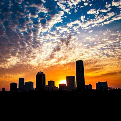 Dallas skyline at sunset