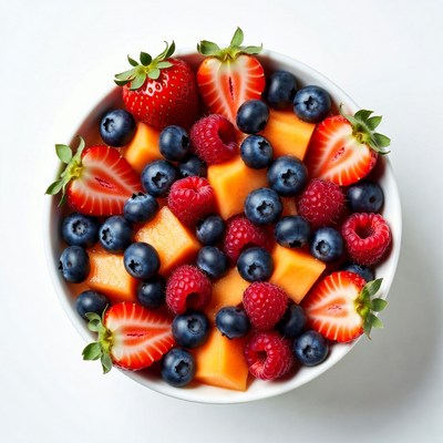 Bowl of Mixed Berries and Fruit