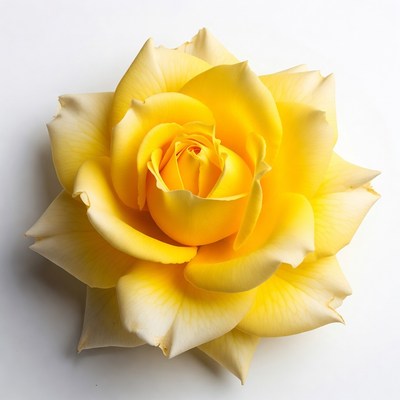 Yellow Rose on White Background