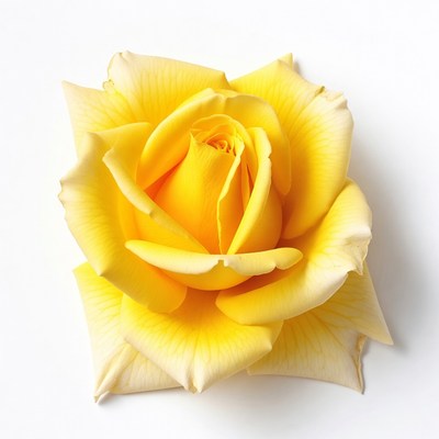 Yellow Rose on White Background