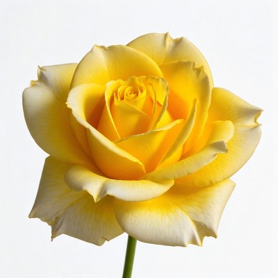 Yellow Rose on White Background
