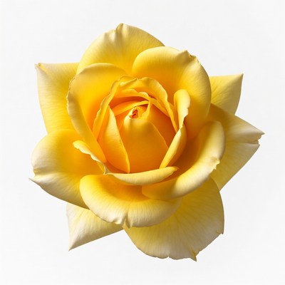 Yellow Rose on White Background